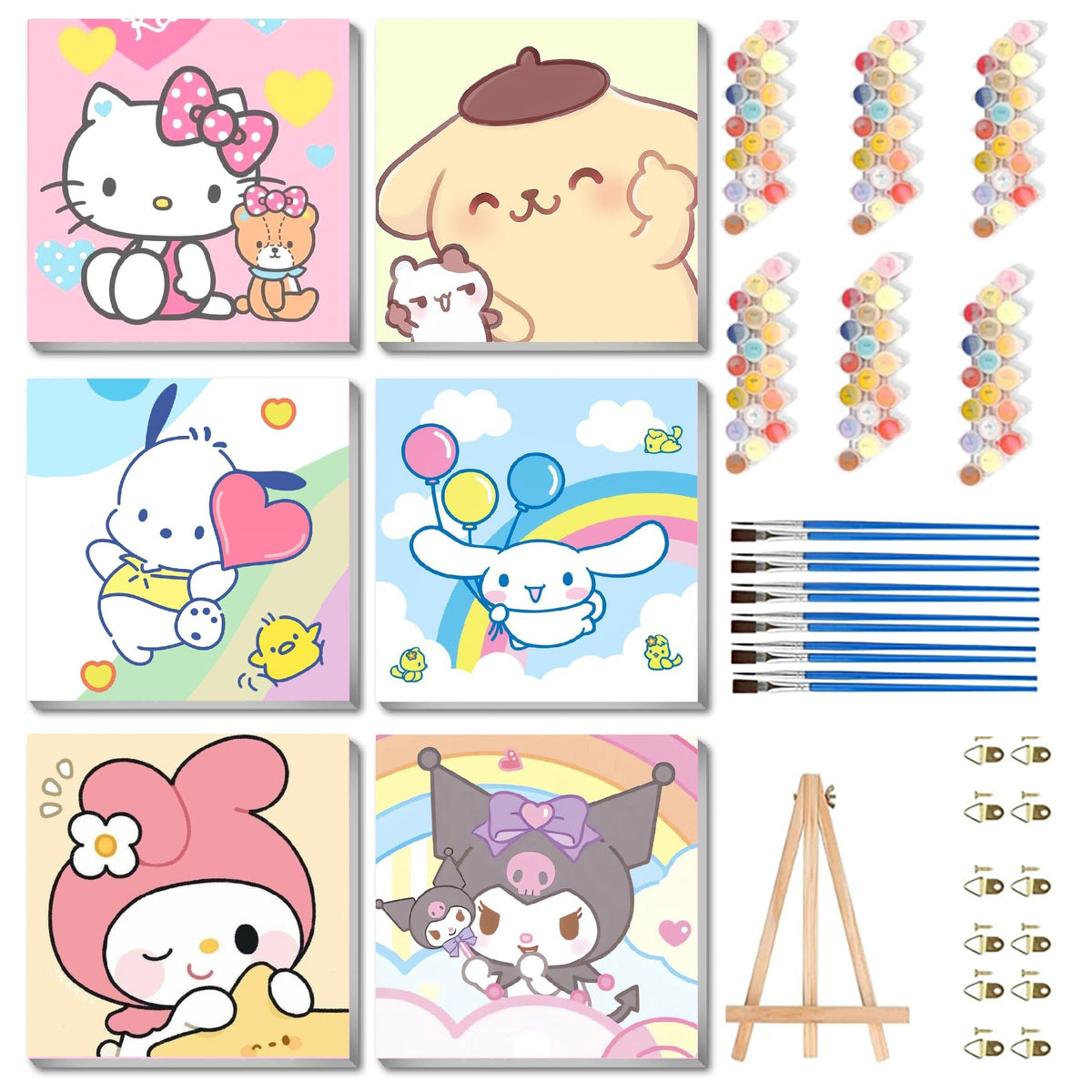  nekpiahu cartoon paint by numbers frame showcasing kid-friendly art ready to display