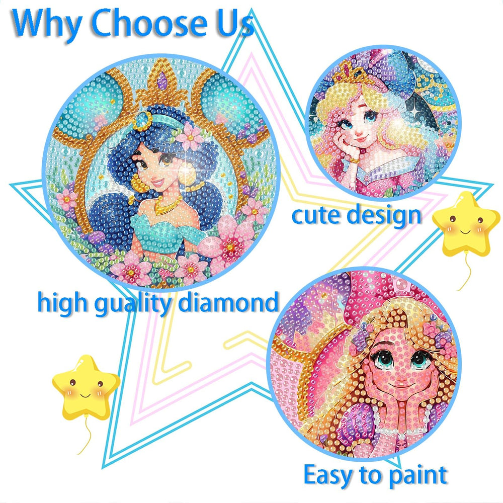 nekpiahu round crystal diamonds provide three-dimensional shimmer for kid-friendly art.