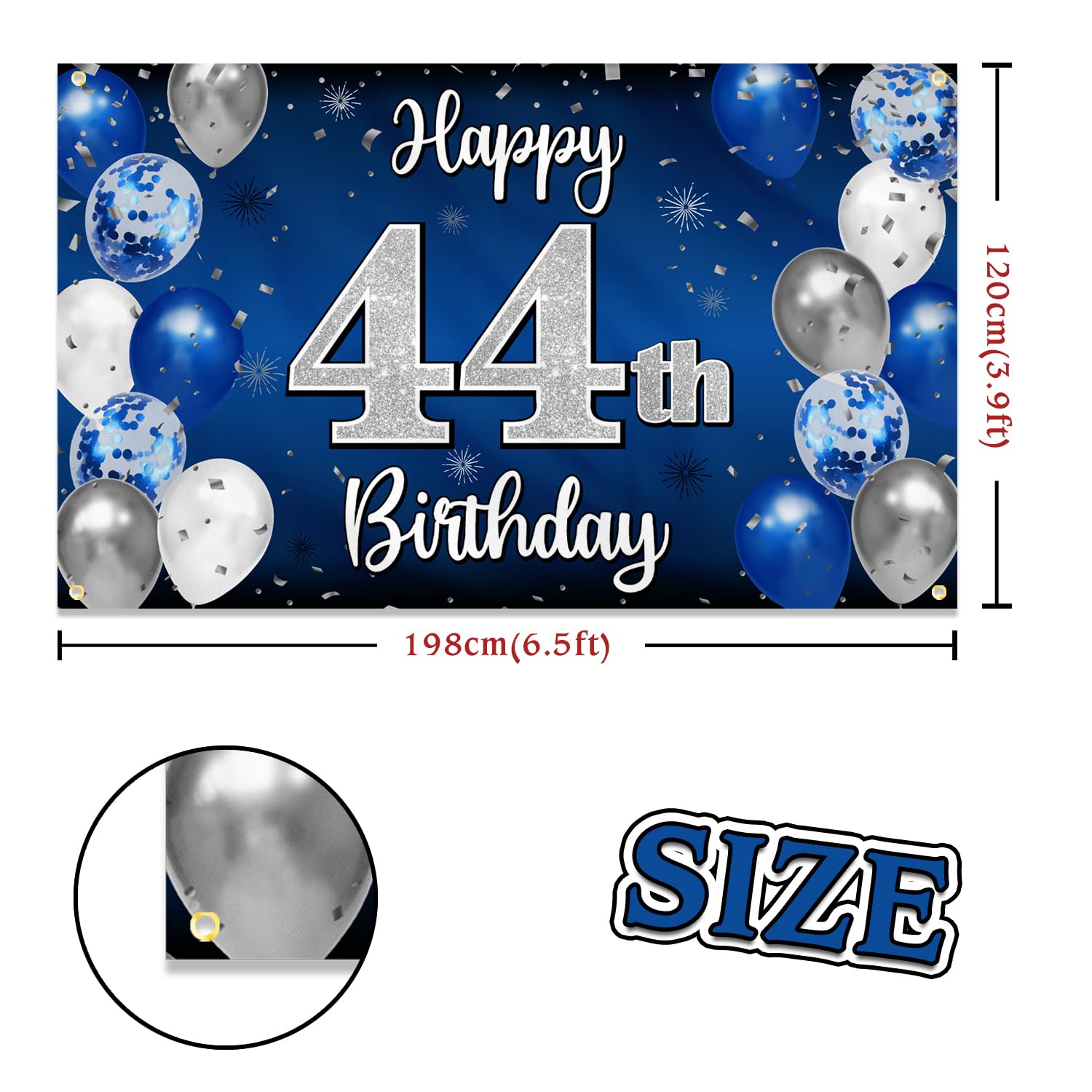 Nelbiirth blue and silver balloon banner enhances party decor and ambiance.