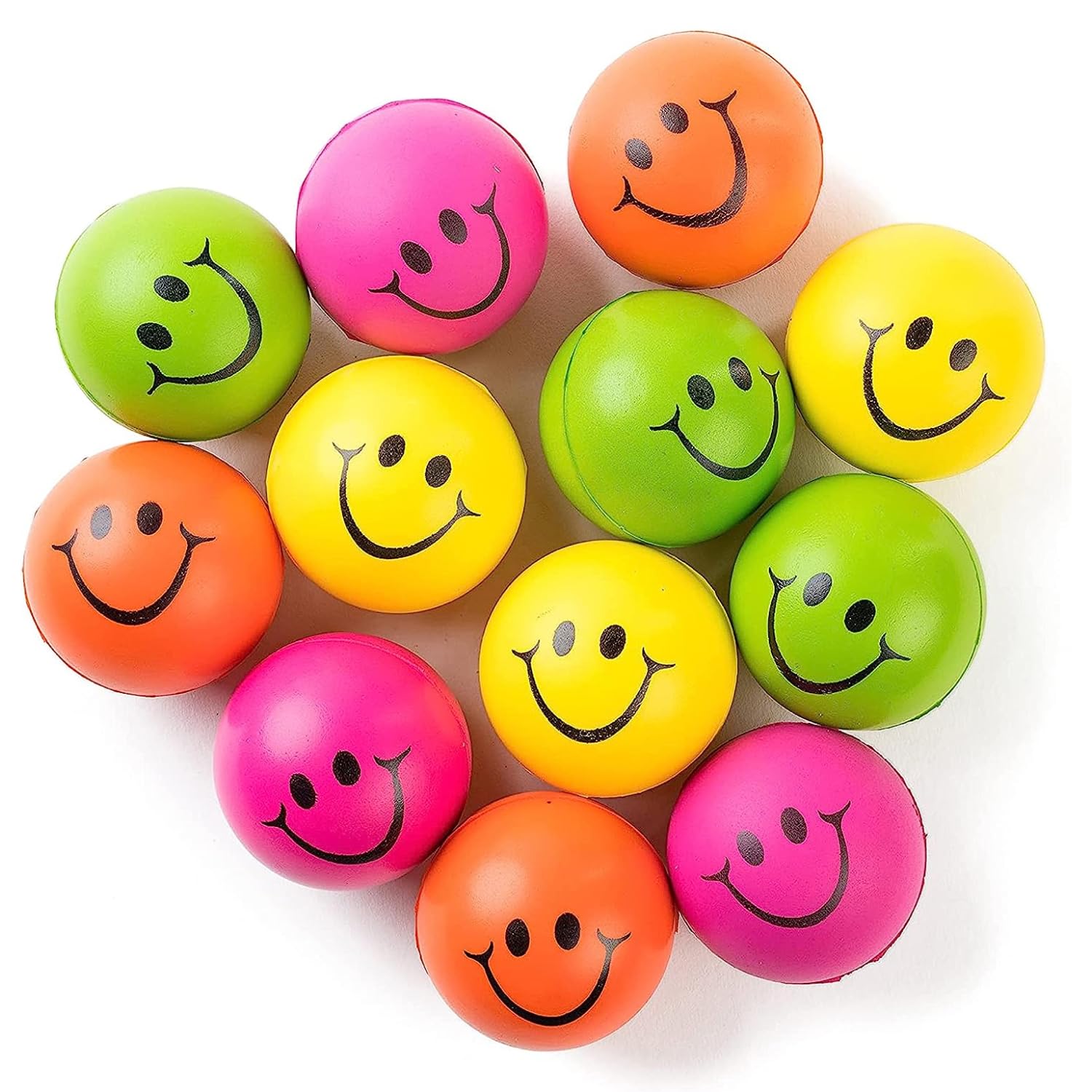Neliblu Neon Smile stress ball with happy face for quick mood lift at work
