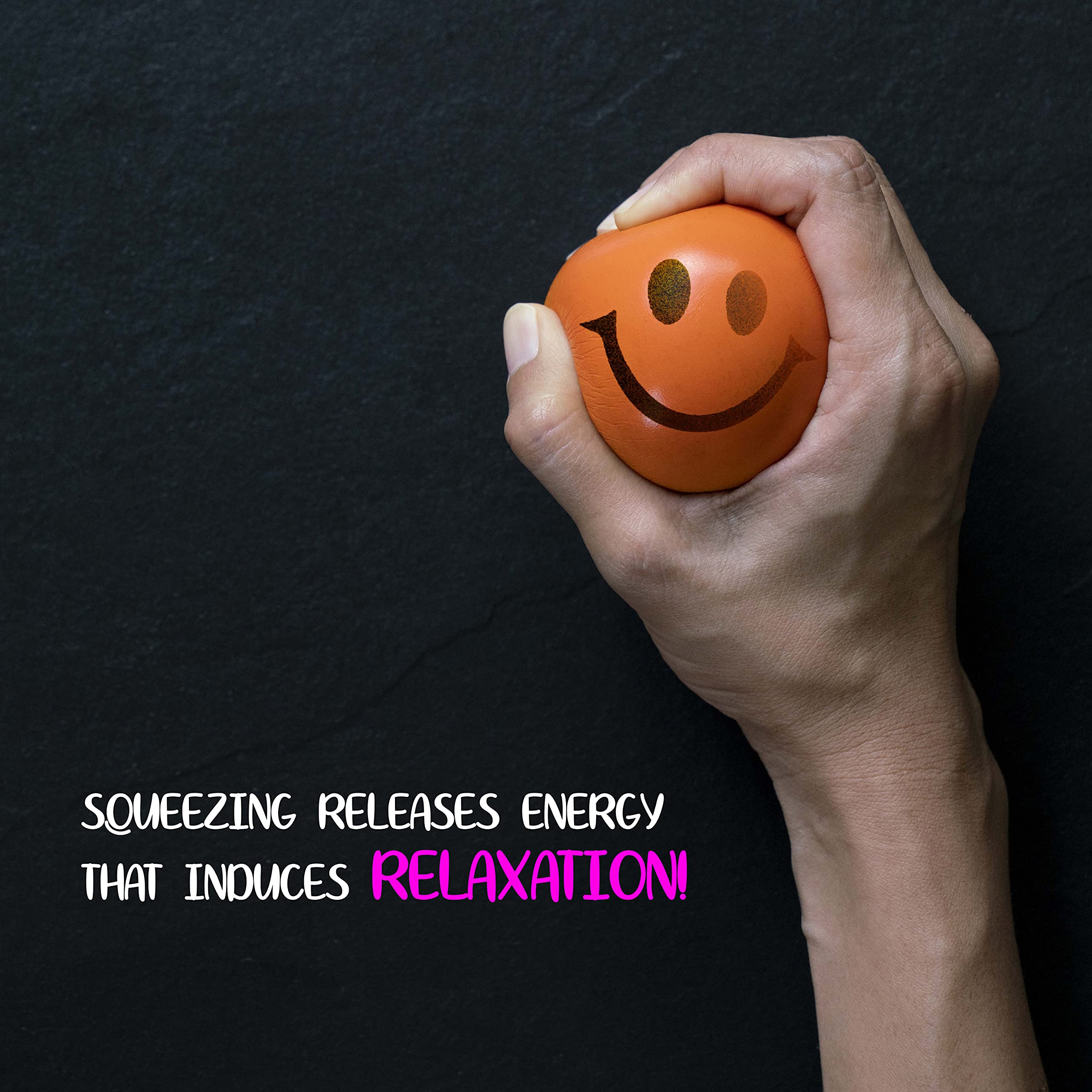 Neliblu Neon Smile stress ball with smiley face used in play and learning