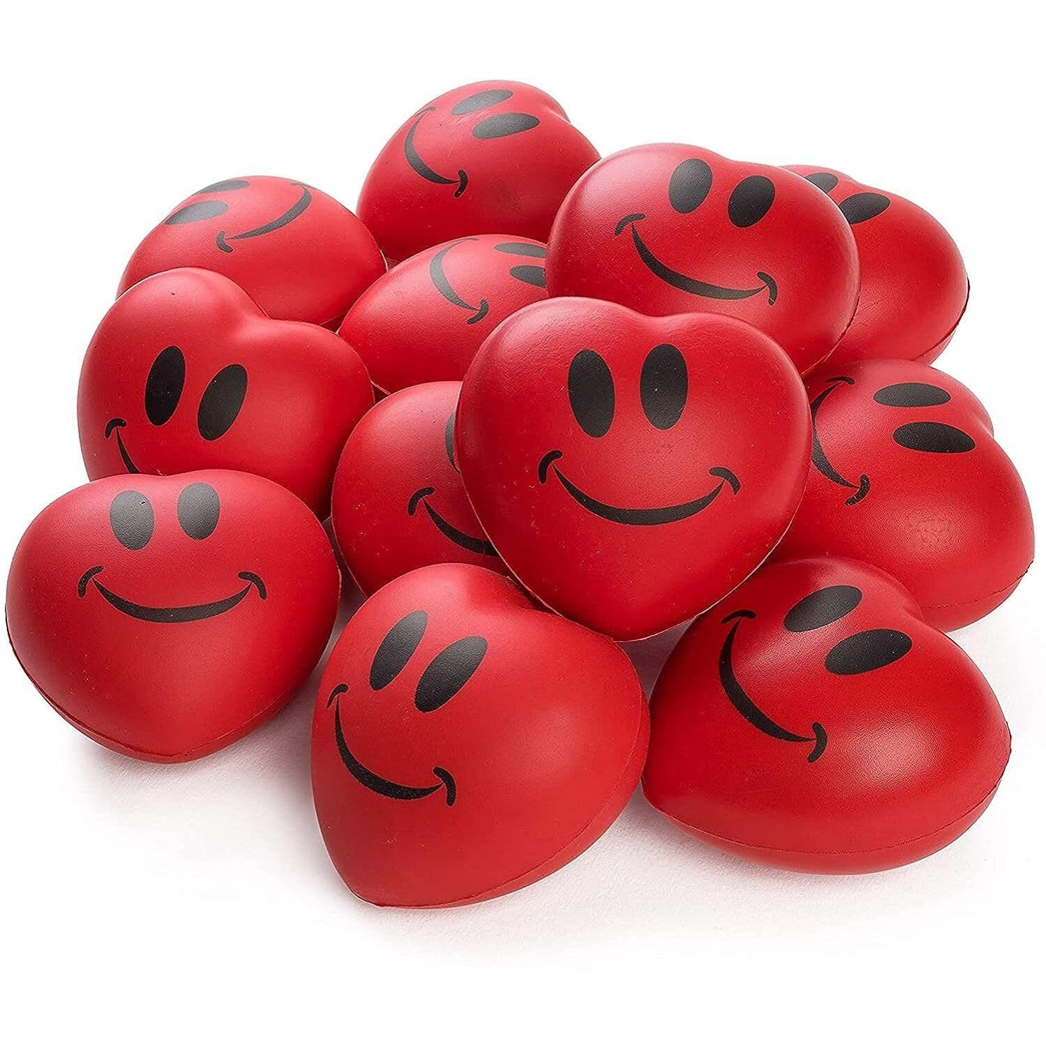 Neliblu valentines heart stress ball 3-inch set of 12 for party favors and stress relief.