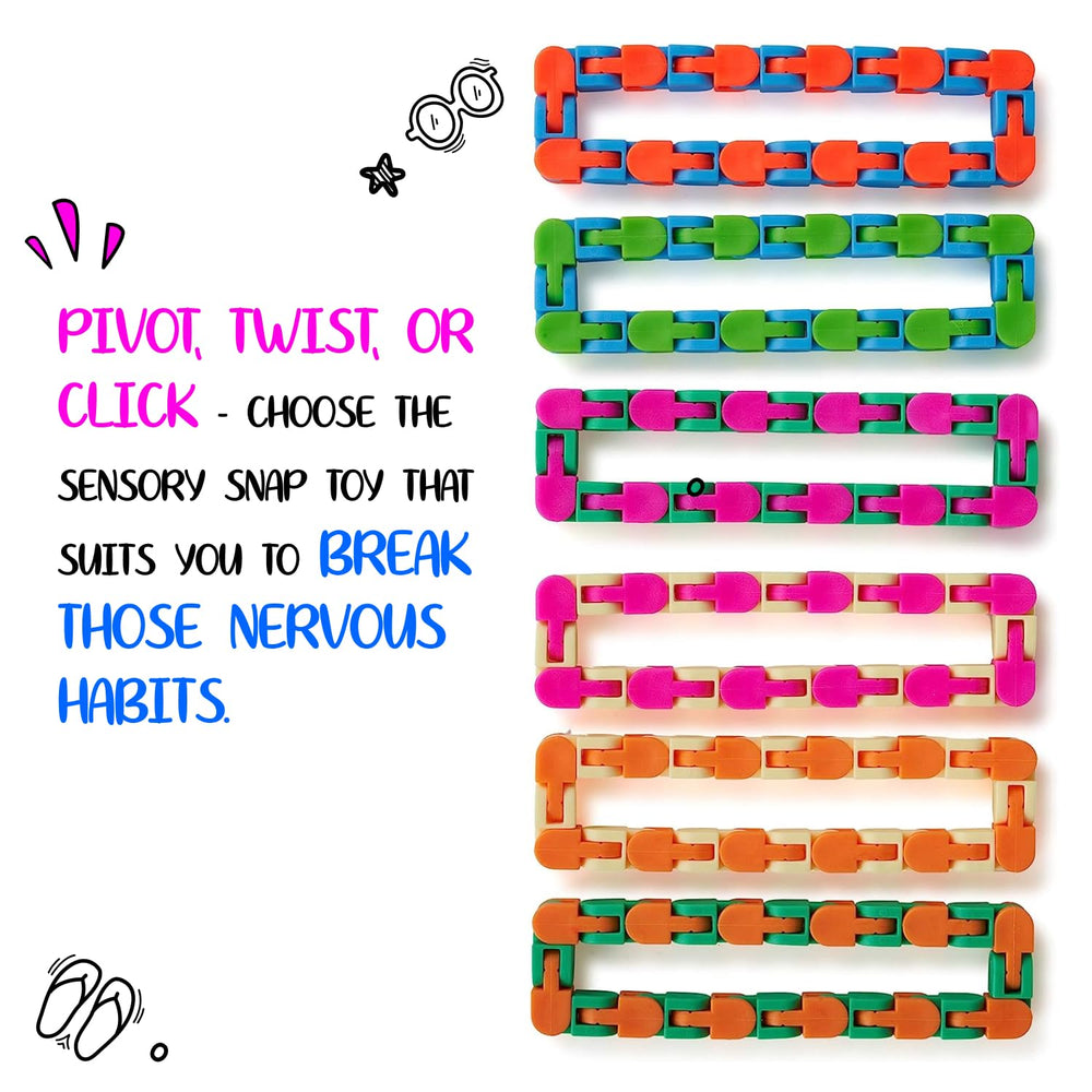 Neliblu Wacky Tracks assembled chain demonstrates versatile configurations for focus