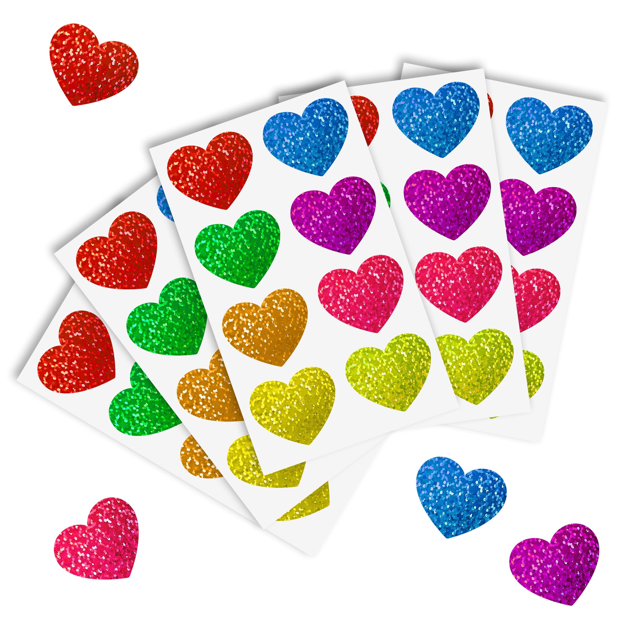 Nelisylux glitter heart sticker close-up showing vibrant sparkle for crafts