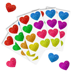 Nelisylux glitter heart sticker close-up showing vibrant sparkle for crafts