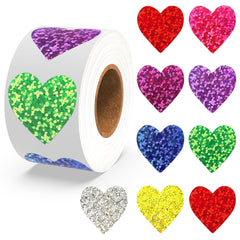 Nelisylux glitter heart sticker roll for crafts and gift wrapping