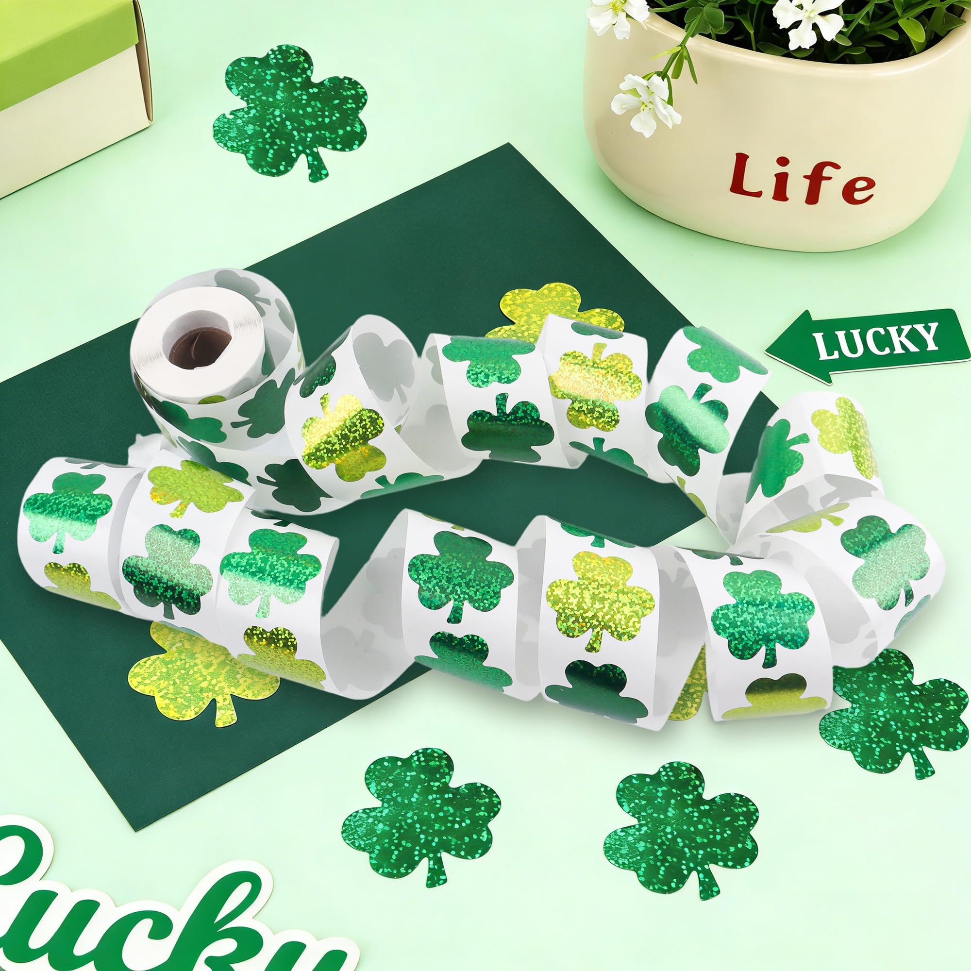 Nelisylux glitter shamrock designs brighten scrapbooks and planners