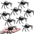 Nelisylux plastic spiders, 8-pack large, ideal for Halloween decor and pranks.