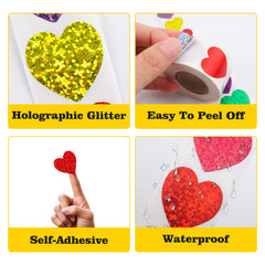 Nelisylux scrapbook heart stickers add charming sparkle
