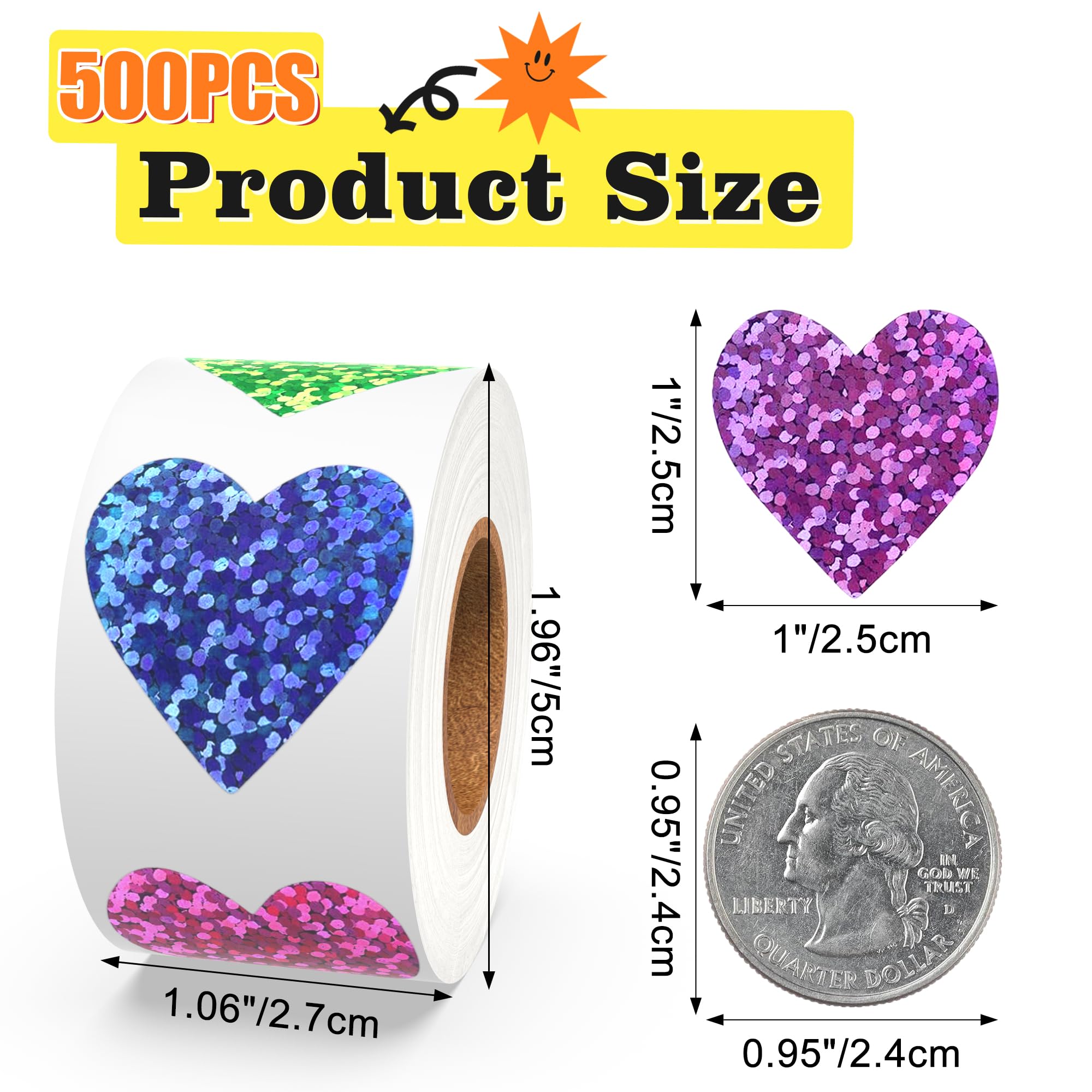 Nelisylux valentines heart stickers on a gift for celebrations