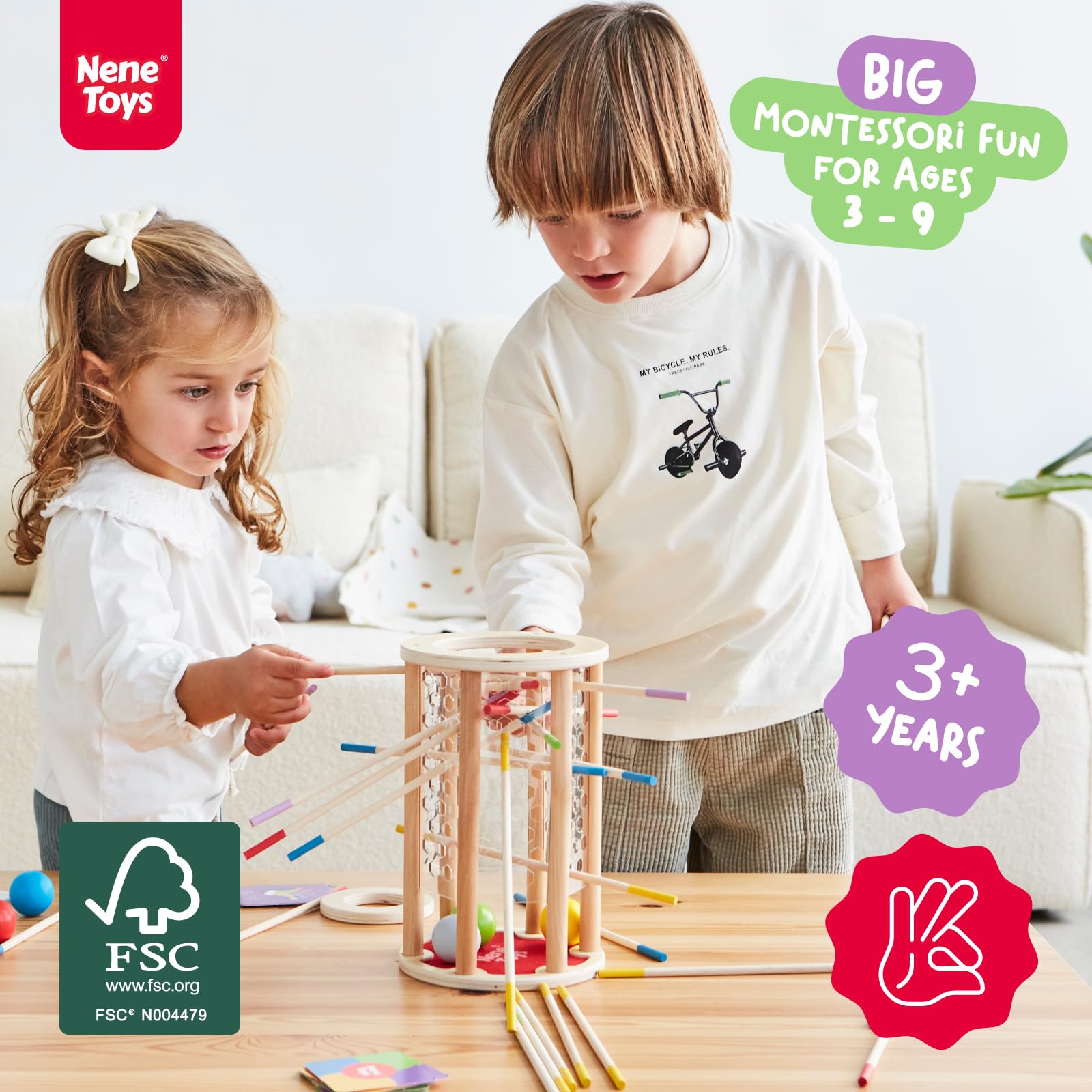 Nene Toys BALLFALL Jumbo hexagonal design encourages complex patterns and creative thinking.