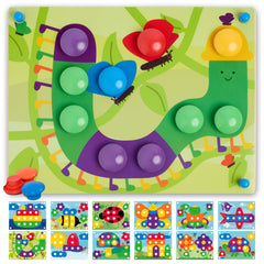 Nene Toys wooden color matching puzzle base helps toddlers sort colors