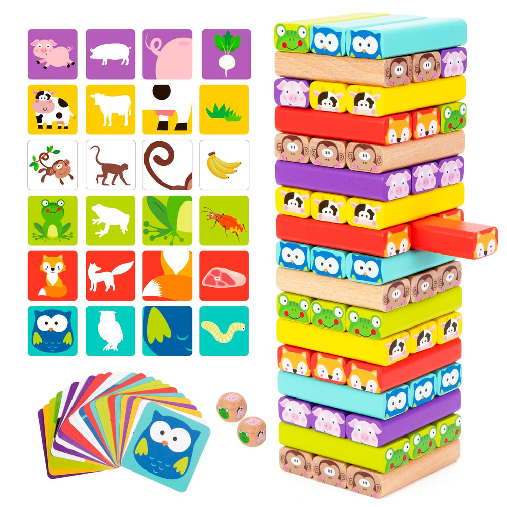 Nene Toys wooden tumble tower gift-packaging presents a thoughtful learning toy for birthdays.