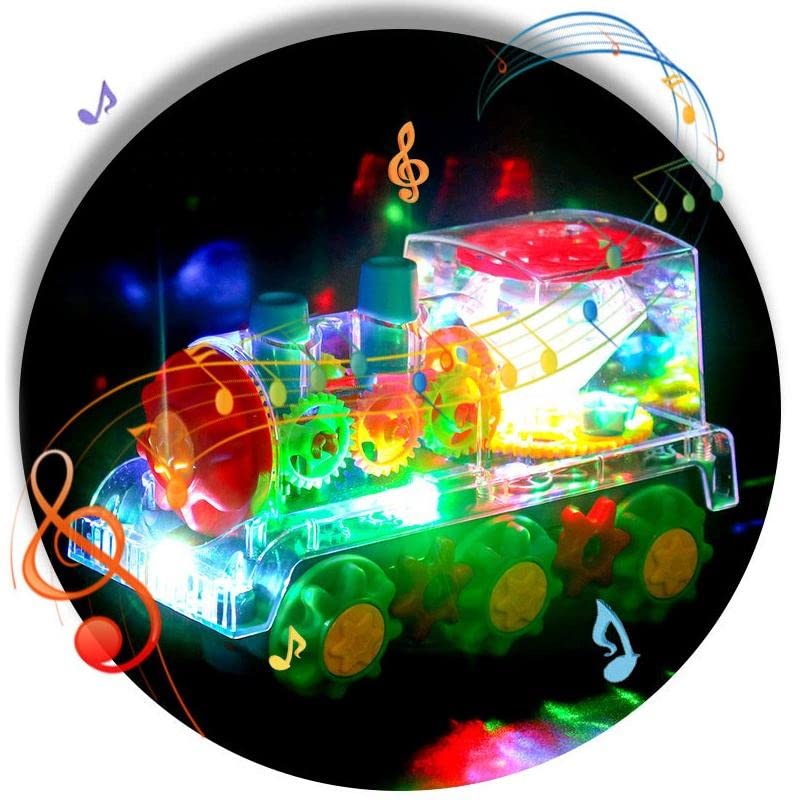 Nenekal gear train toy with flashing lights and music enhances sensory play