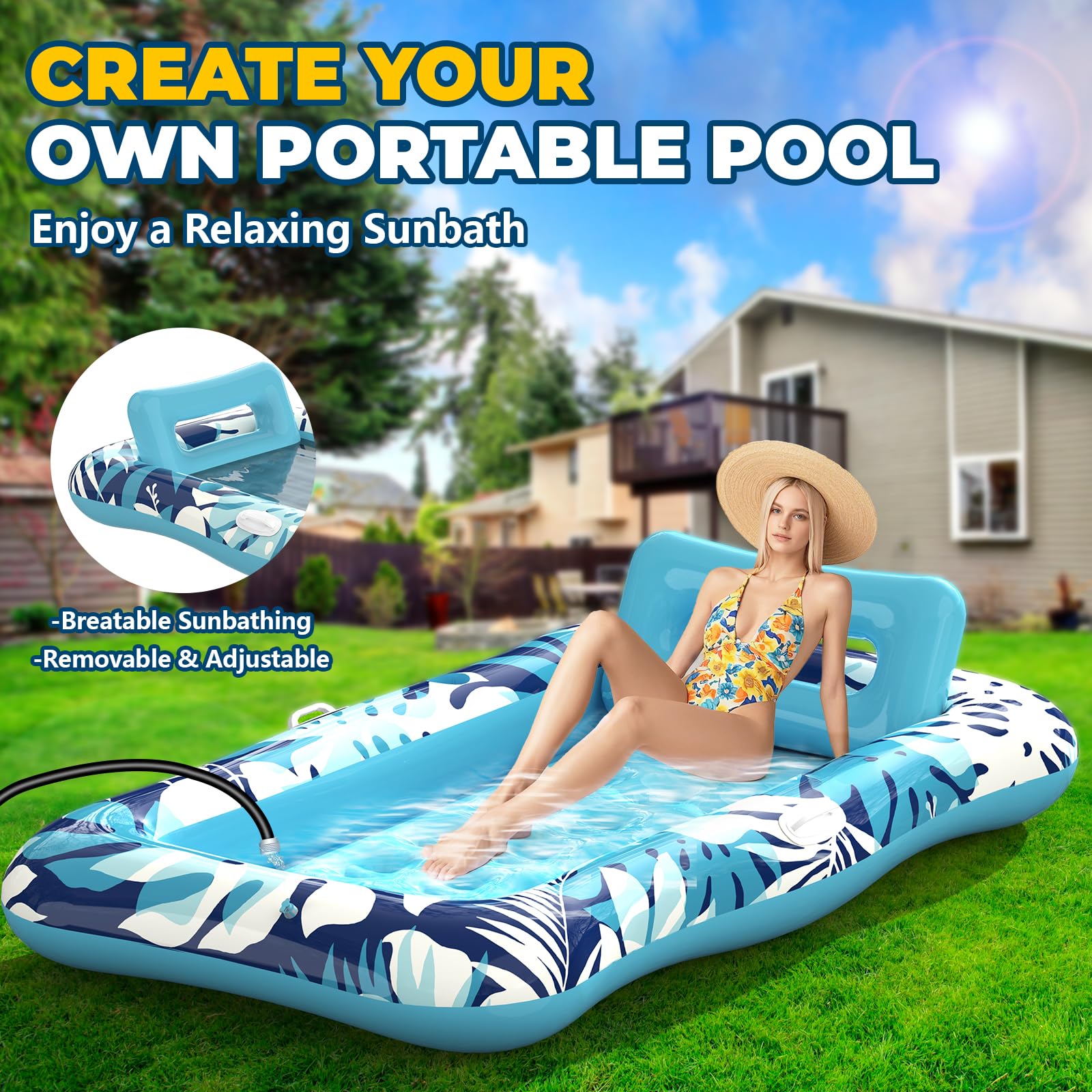 Nenrsl pool floats 4-in-1 design doubles as a water-filled lounging mattress.