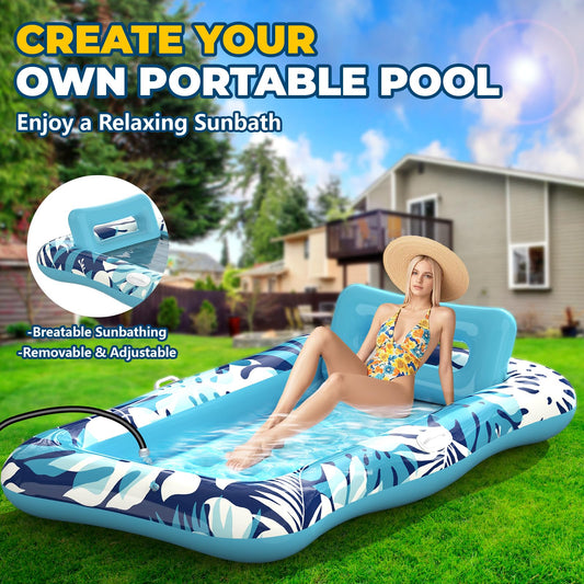 Nenrsl pool floats 4-in-1 design doubles as a water-filled lounging mattress.