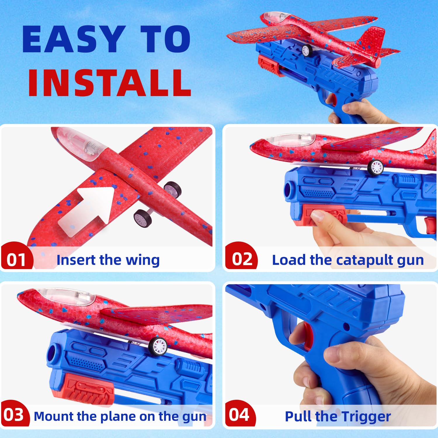 Neoot planes with LED lights for night-time flights