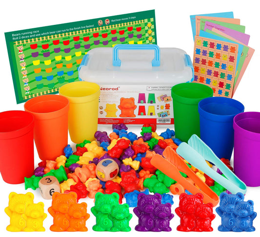 NEOROD Counting Bears color sorting set with 90 bears and sorting cups for STEM play
