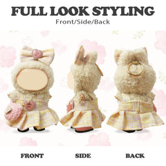 NEOVISTA Labubu shiny pink shoes complement pastel outfits.