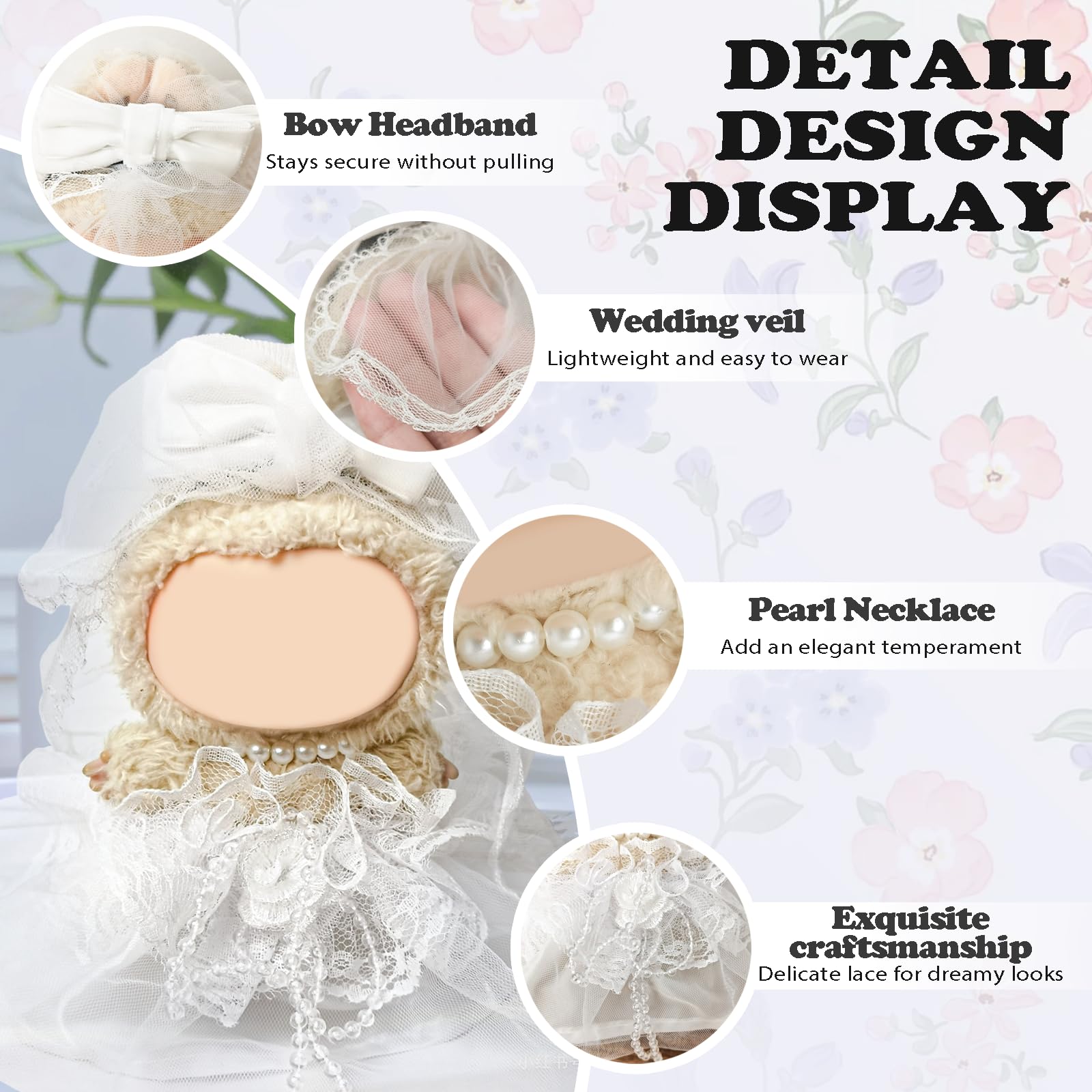 NEOVISTA Labubu doll wedding dress fits 17cm dolls precisely