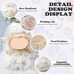 NEOVISTA Labubu doll wedding dress fits 17cm dolls precisely