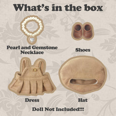 NEOVISTA Labubu mocha beige beret adds sophisticated flair for play or display.