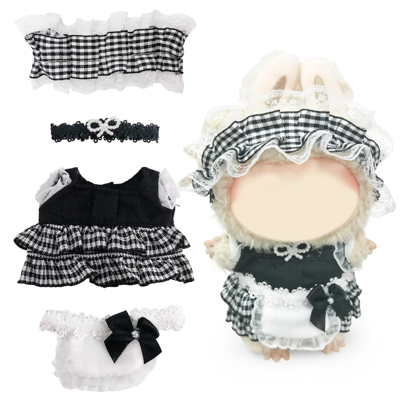 NEOVISTA Labubu outfit with checkered skirt for Gothic Lolita styling