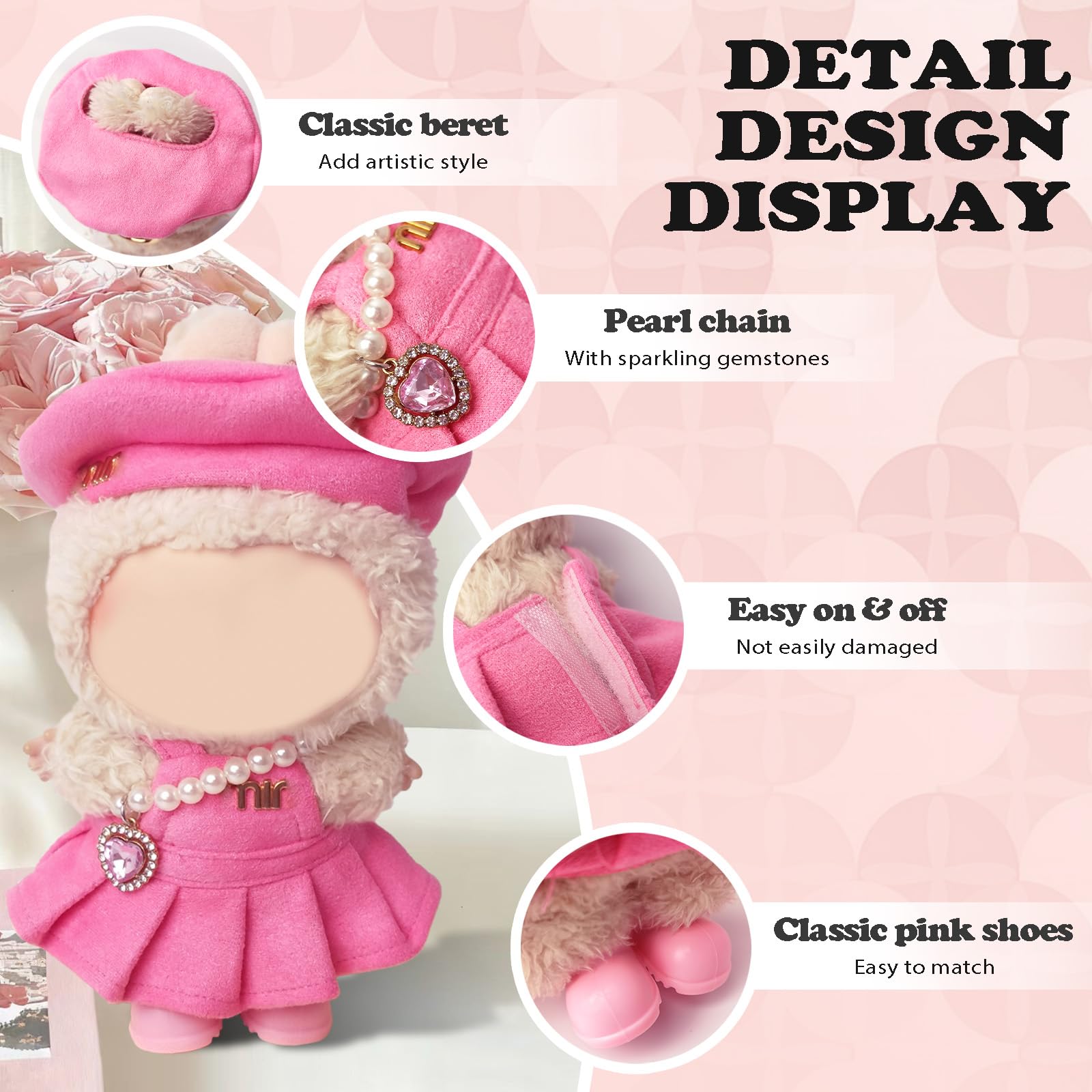 NEOVISTA Rosy Macaron 4-piece couture set supports versatile doll styling