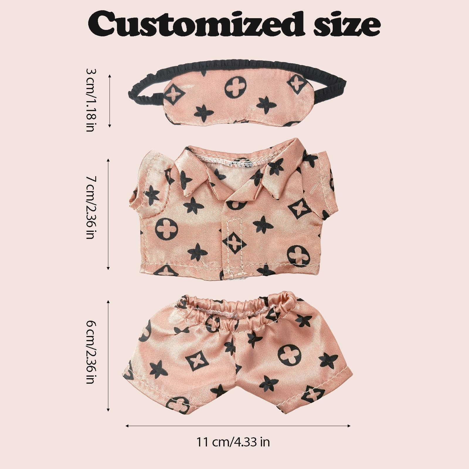 Black floral pattern on NEOVISTA Rosy Sleepwear, modern doll fashion