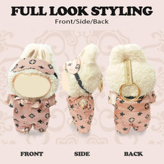 NEOVISTA Rosy Sleepwear sleep mask for 17cm Labubu dolls, complete bedtime look