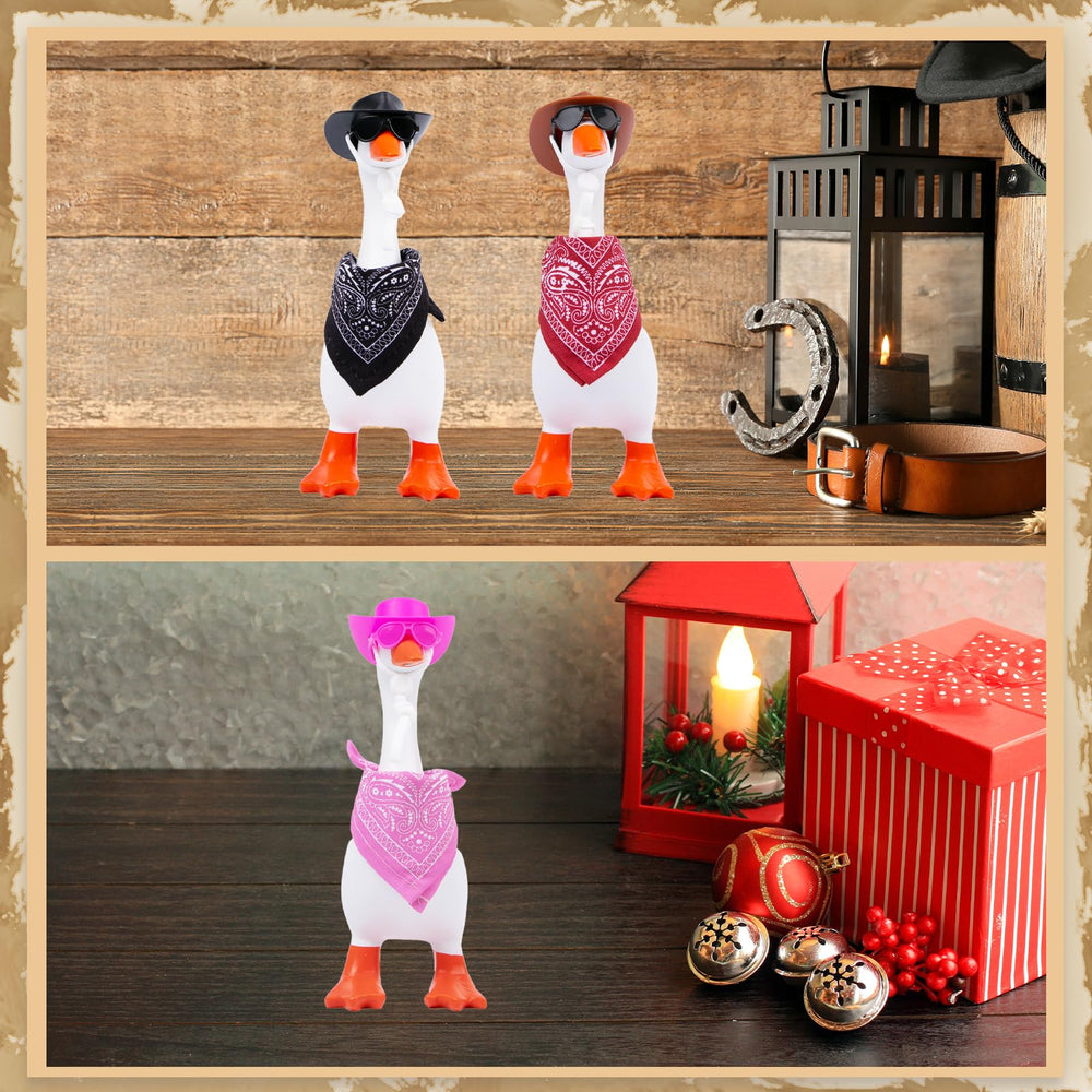 Neowedding black scarf on desk goose adds a bold, festive touch
