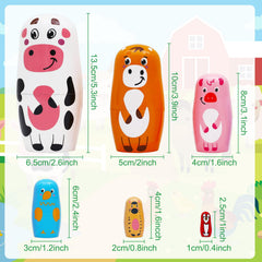 NEPOG nesting dolls yellow cattle with vivid colors for space-saving shelves.