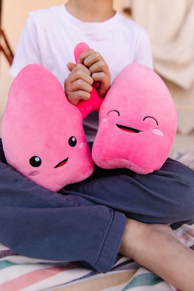 Nerdbugs Lung Plush offers emotional support during recovery and care routines.