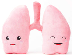 Nerdbugs Lung Plush front view, comforting learning buddy for anatomy and stress relief.