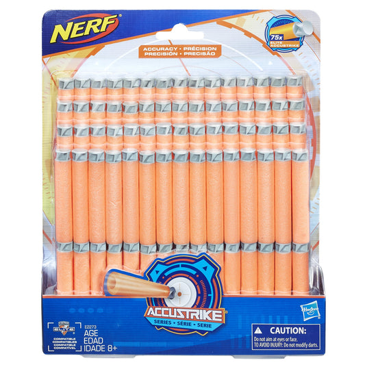 Nerf Accustrike Dart Refill Closeup highlighting compatible darts for quick reloads.