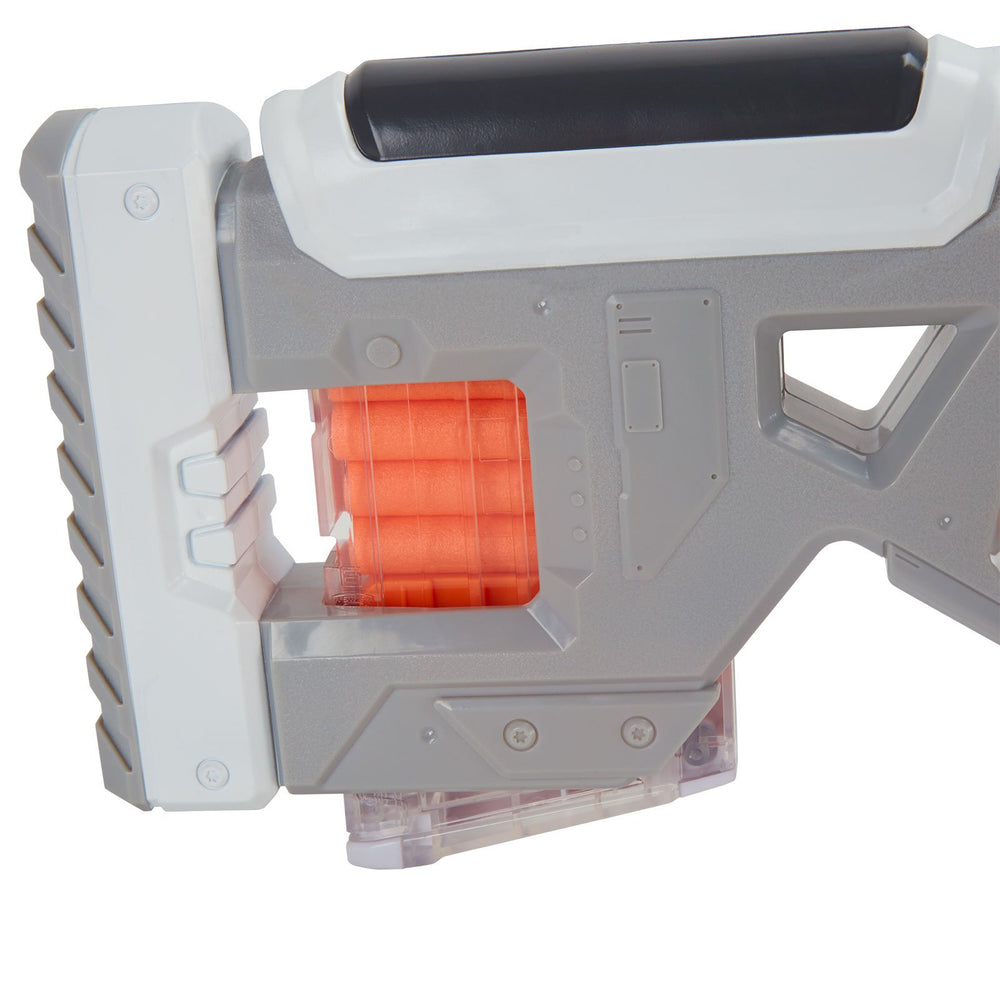 Nerf AccuStrike RaptorStrike extendable bipod provides stability.