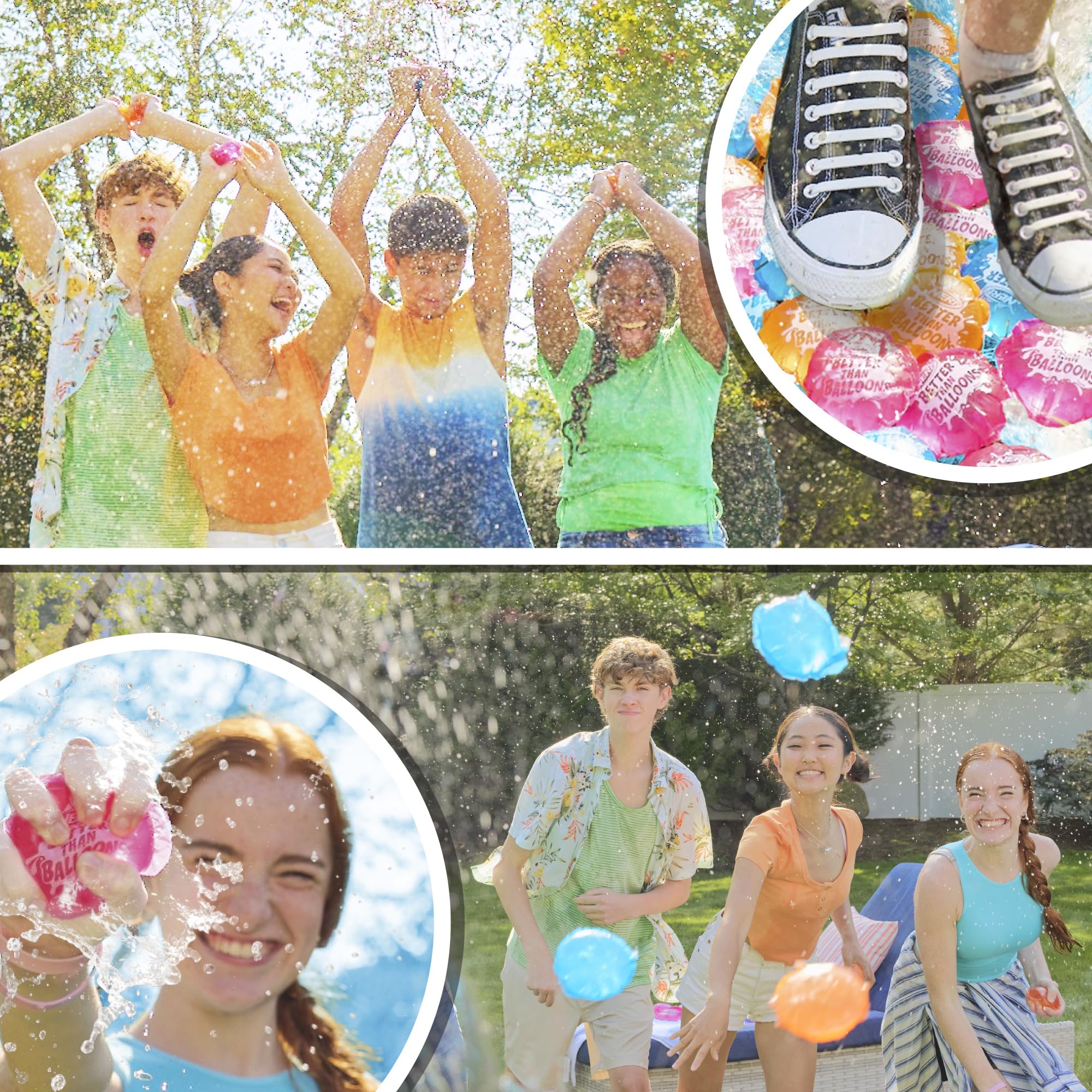 Colorful Nerf water pods ready to pop, stomp, or toss during outdoor fun