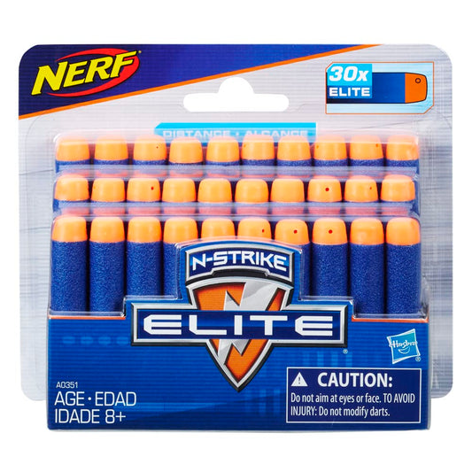 Nerf Darts 30-pack refill for N-Strike Elite blasters, ready for battles