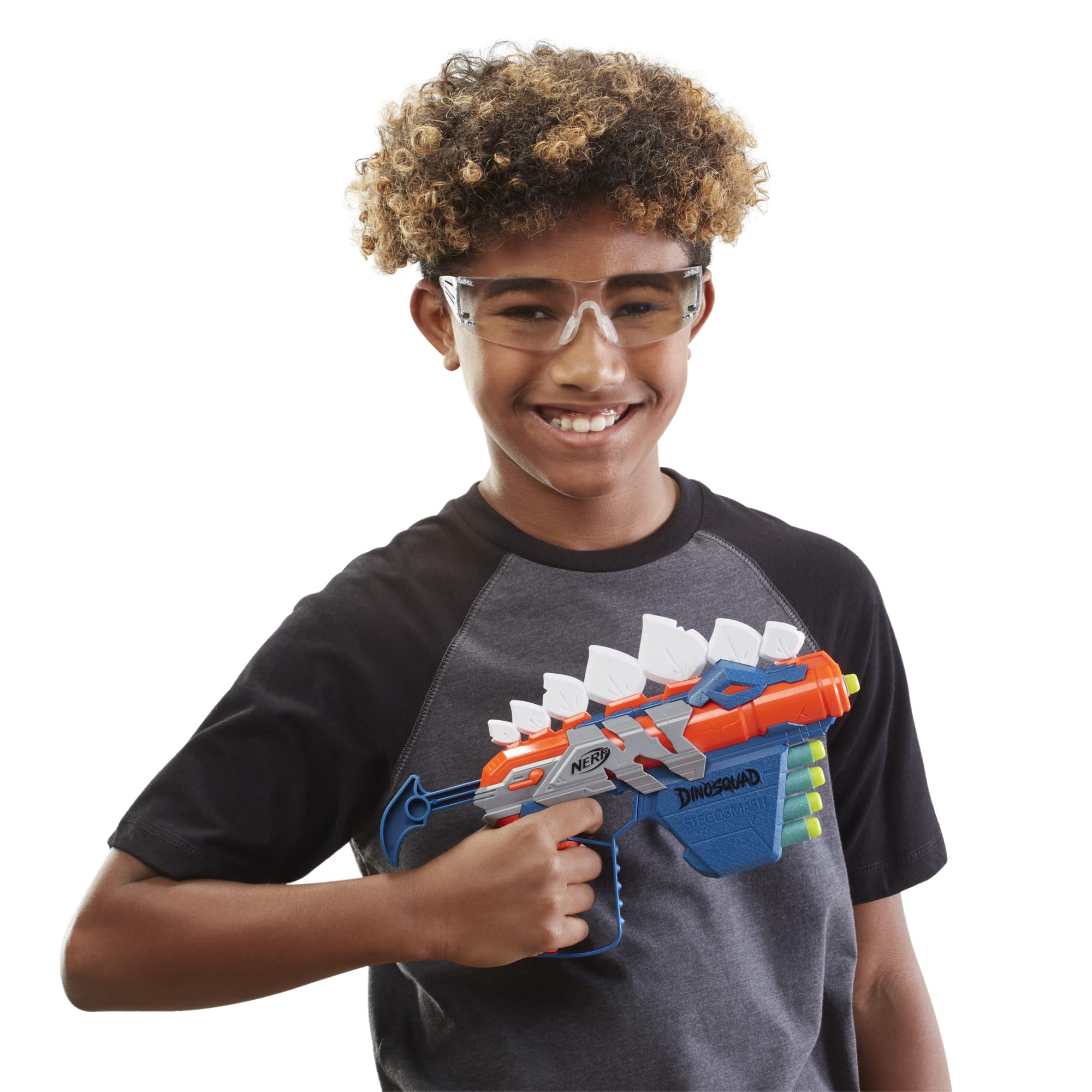 Nerf DinoSquad Stego-Smash blaster dart storage keeps reloads within reach.