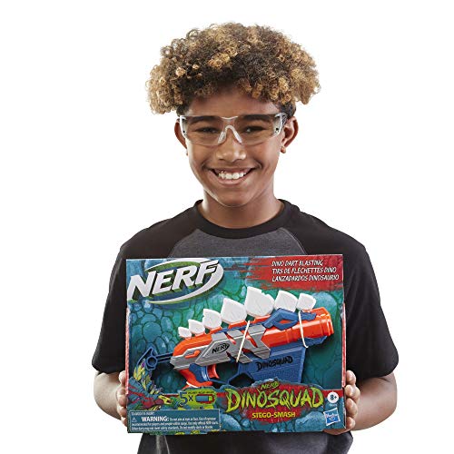 Nerf DinoSquad Stego-Smash blaster gift-pack inspires play for 8+ kids.