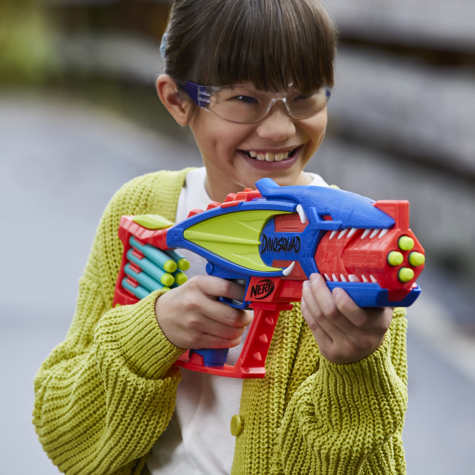 NERF DinoSquad Terrodak 12 Elite Darts ready for target practice.