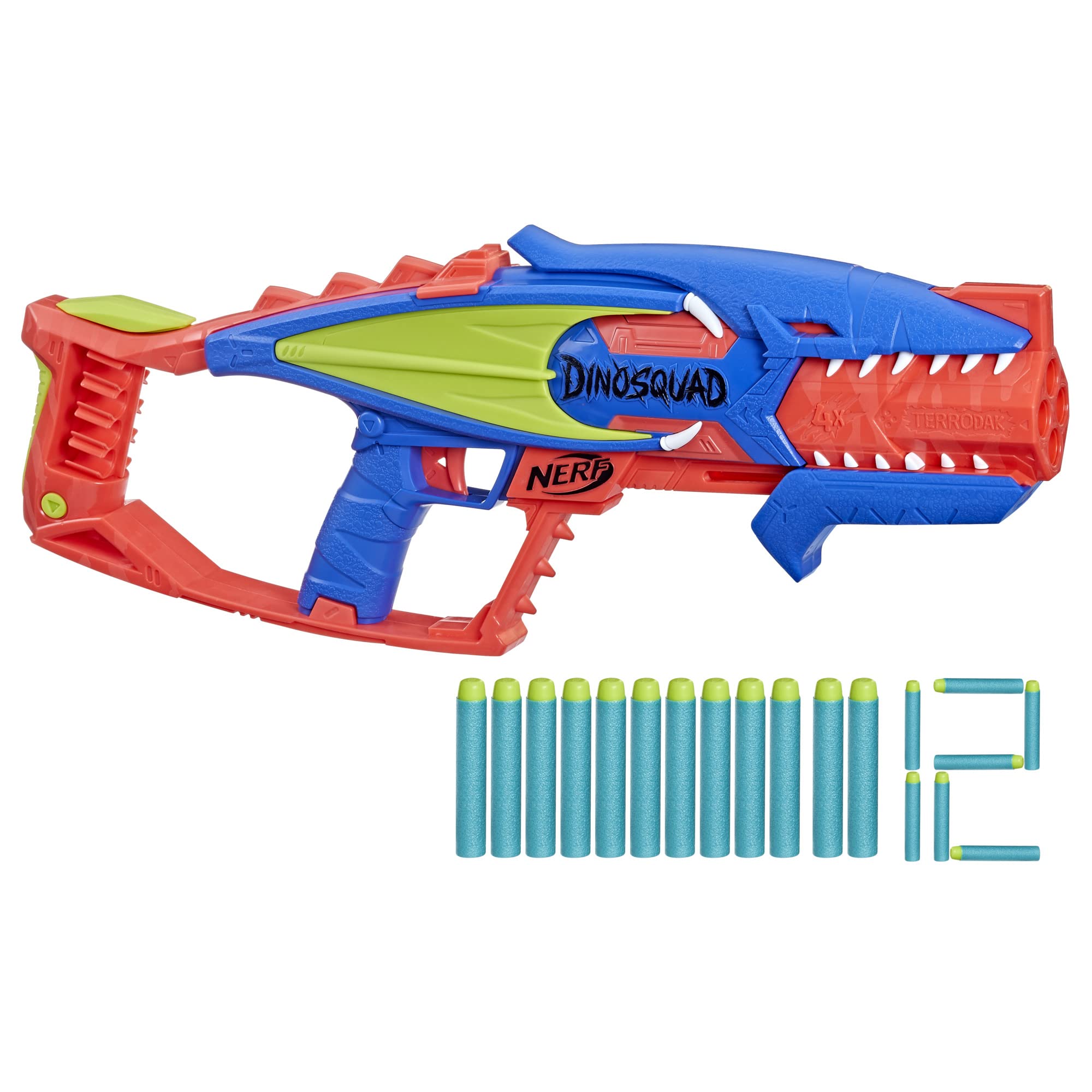 NERF DinoSquad Terrodak front view ready for action-packed backyard battles.