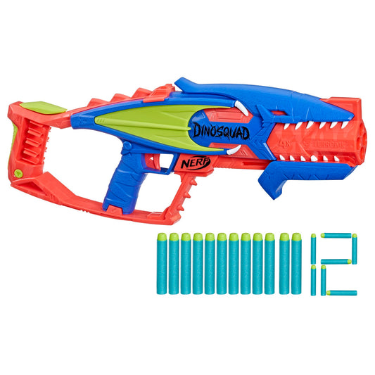 NERF DinoSquad Terrodak front view ready for action-packed backyard battles.