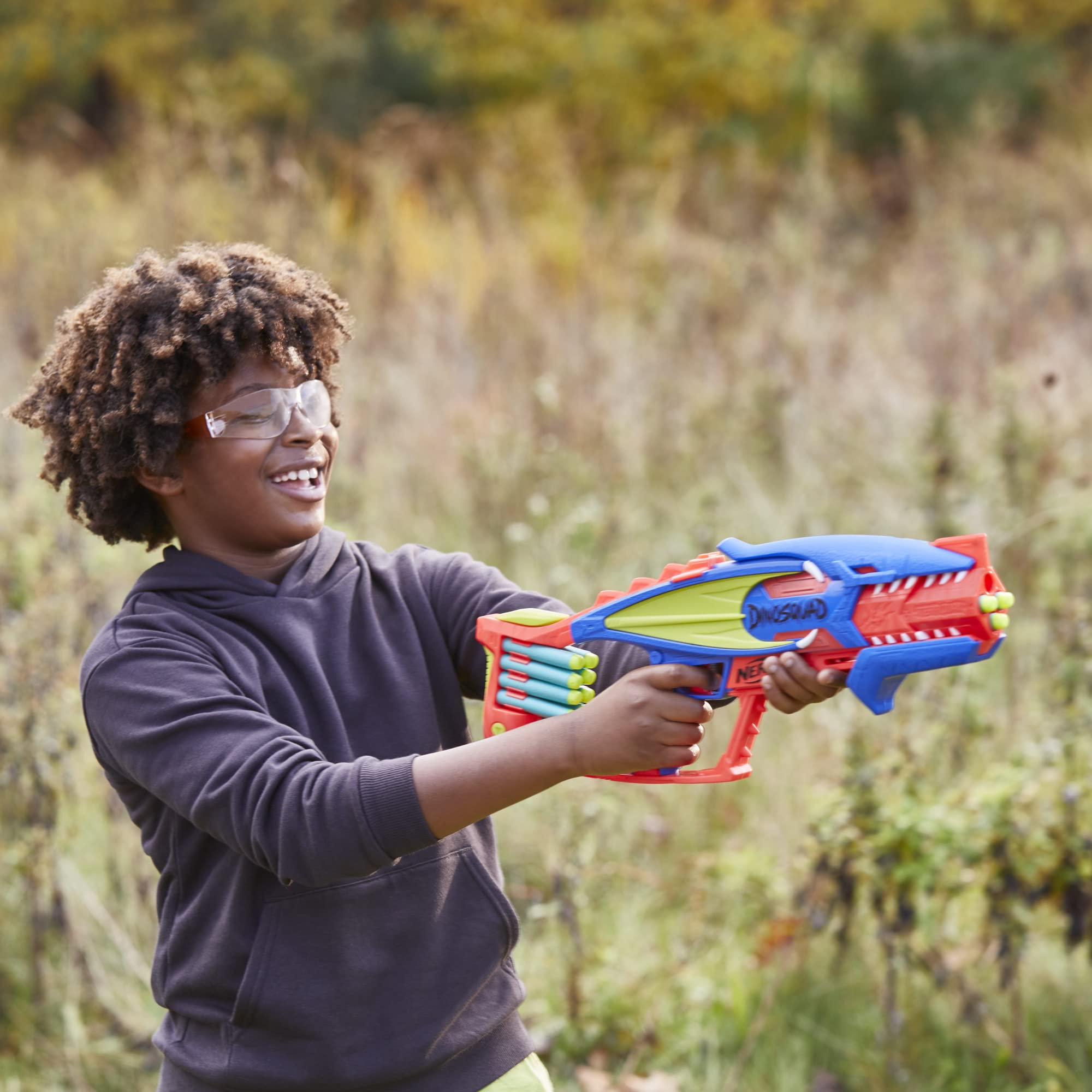 NERF DinoSquad Terrodak tactical-rail compatibility for accessories.