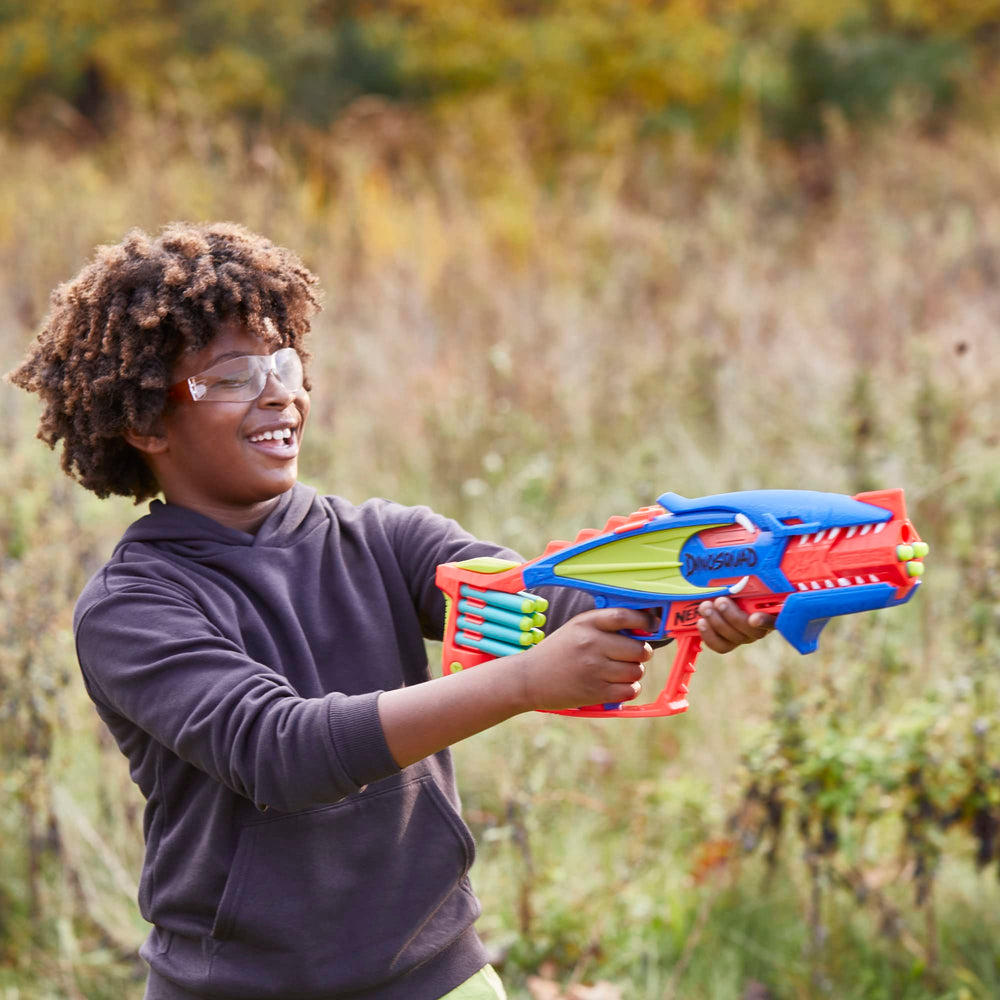 NERF DinoSquad Terrodak tactical-rail compatibility for accessories.
