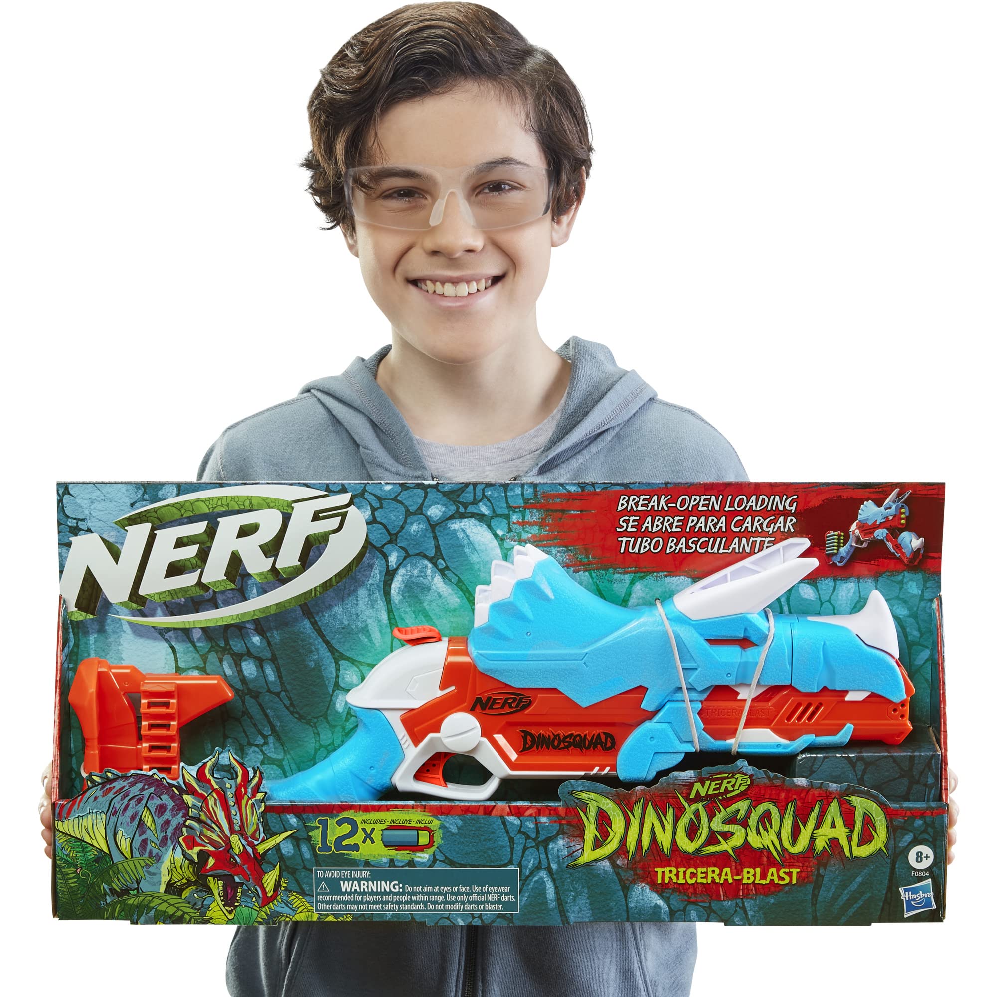 Nerf DinoSquad Tricera-Blast outdoor-play-ready for backyard adventures.