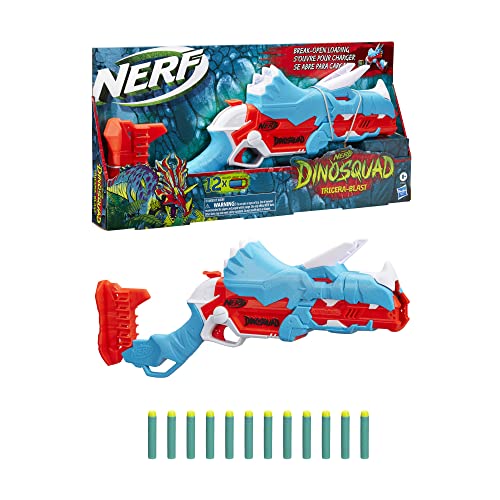 Nerf DinoSquad Tricera-Blast triple-dart-action enables fast games.