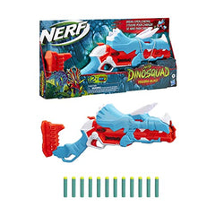 Nerf DinoSquad Tricera-Blast triple-dart-action enables fast games.