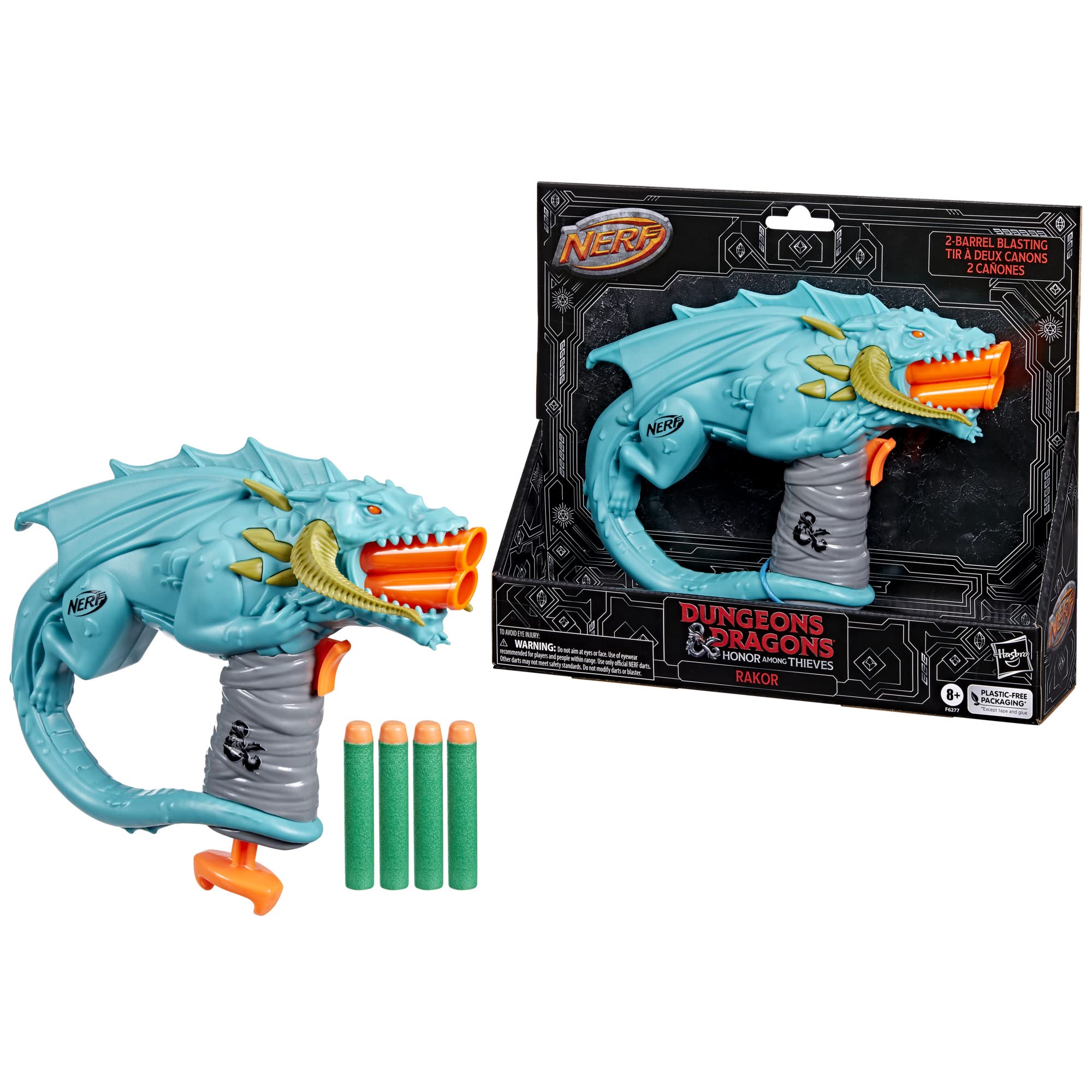 Kids playing outdoors with Nerf D&D Rakor blaster