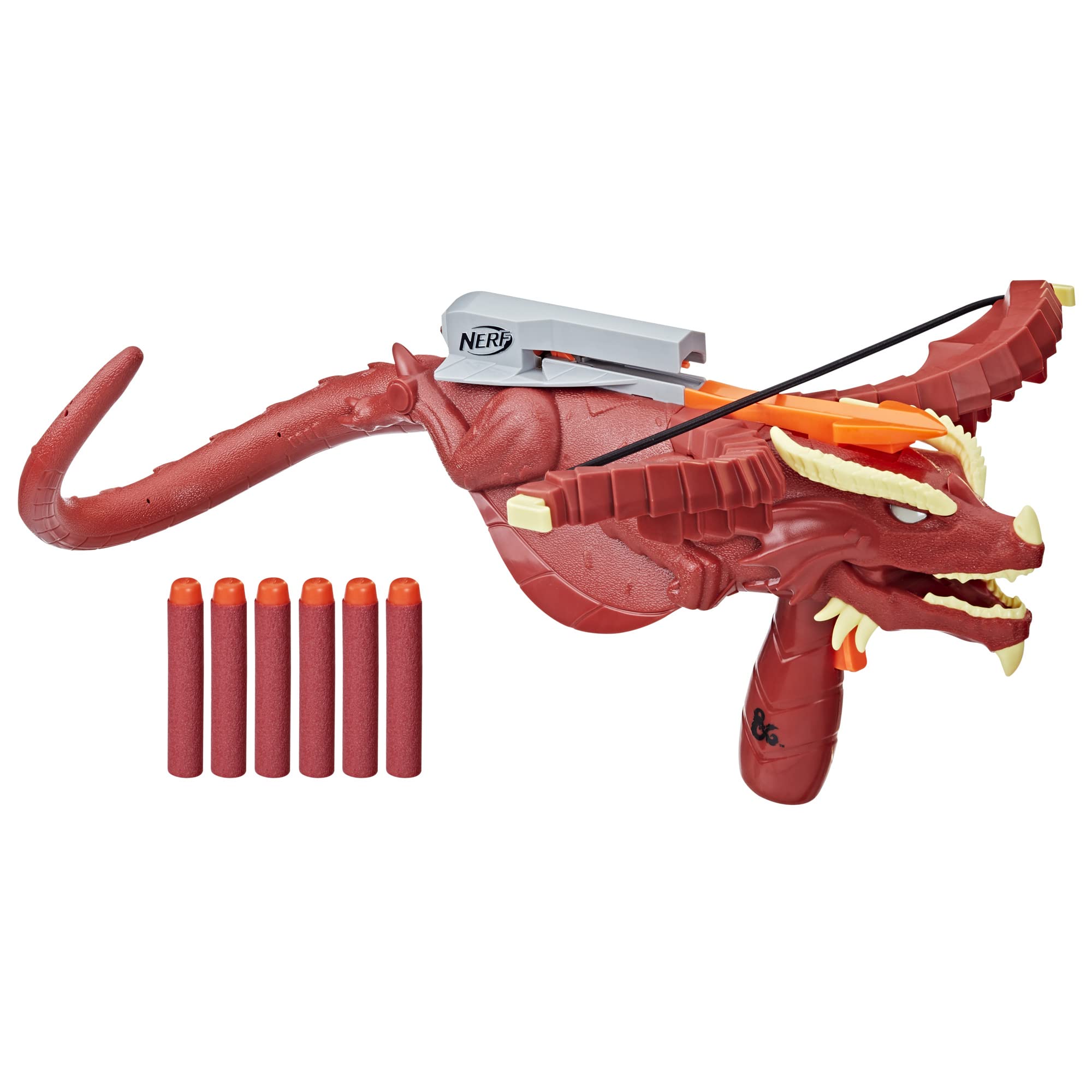 Nerf Themberchaud crossbow fires a foam dart for active outdoor play.
